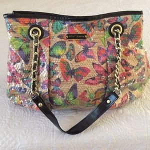 Betsy Johnson Sequined Butterfly Tote
